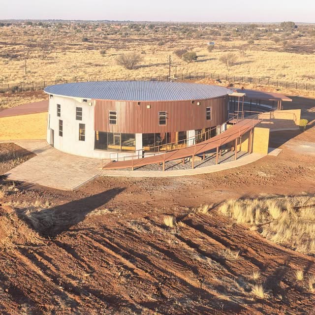 Aerial view of the Reptile Galaxy building at Seoding, Kuruman